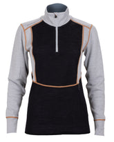 MAJAVATN DAMEPOLO 2-LAGS MERINO SORT/GRÅ (832414489)